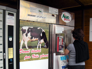 Milk machine in Prague